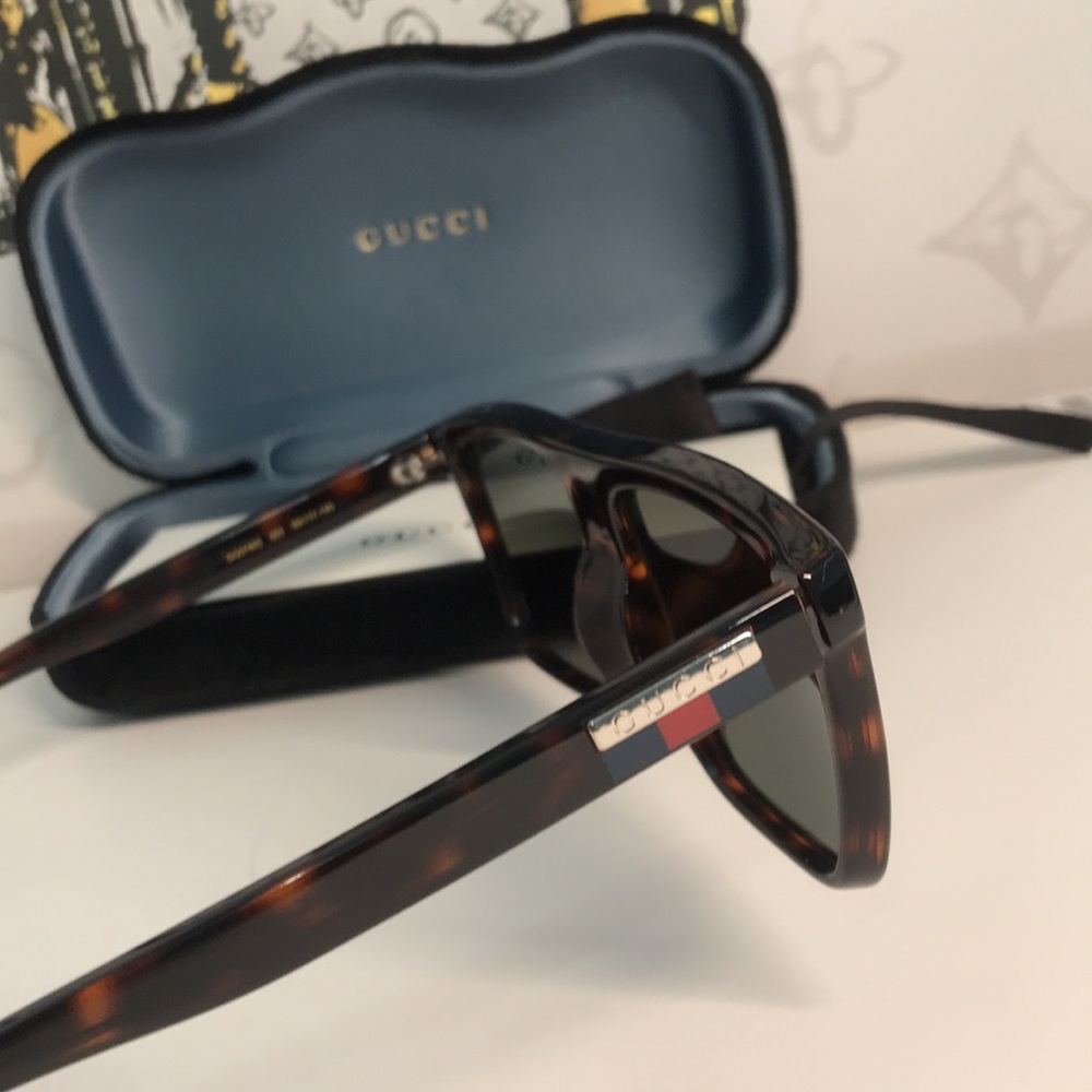 ✨ Brand New Gucci GG0748S 003 Sunglasses – Havana with Green Lenses ✨ - Picture 11 of 13